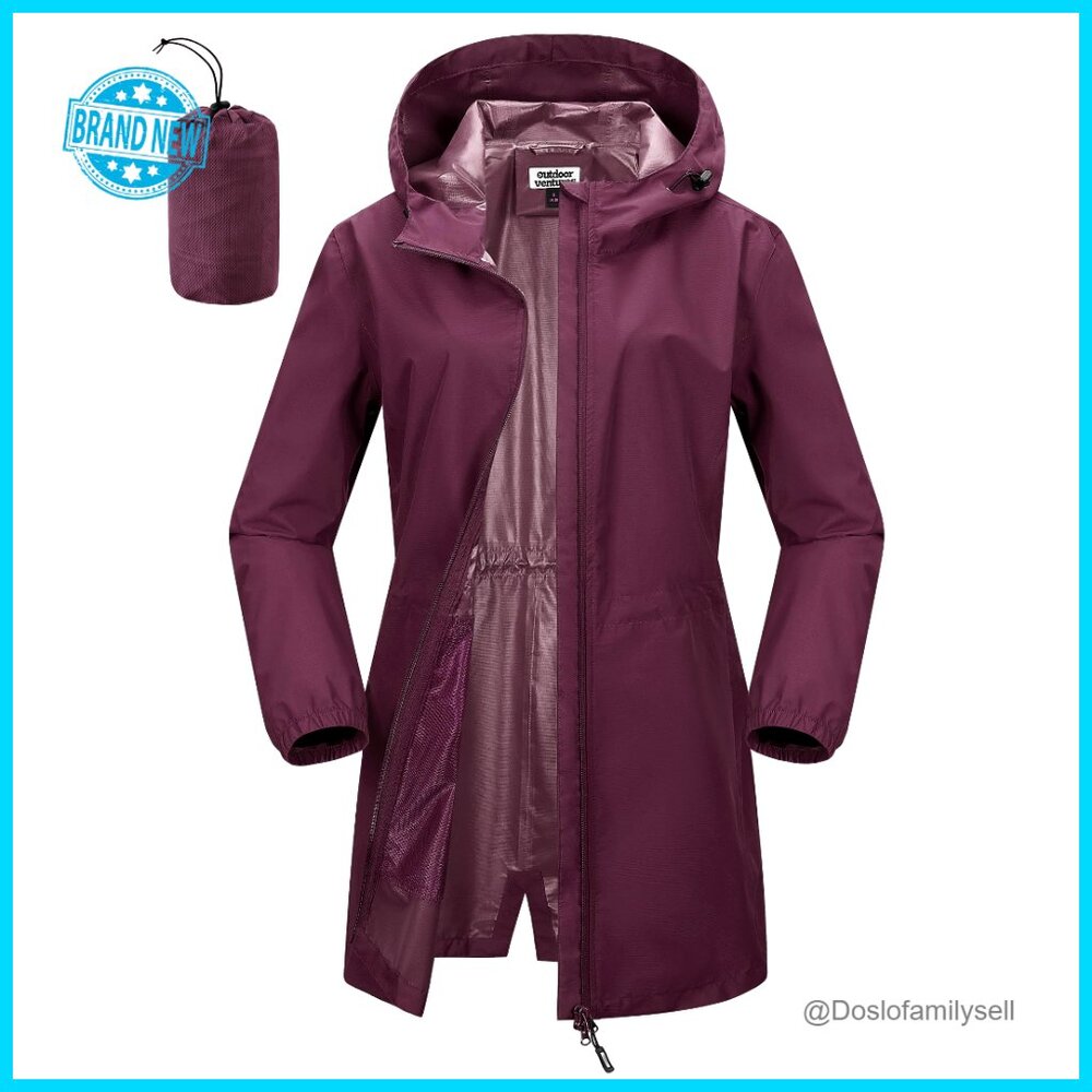 Packable Waterproof Trench Rain Jacket Lightweigh… - image 1